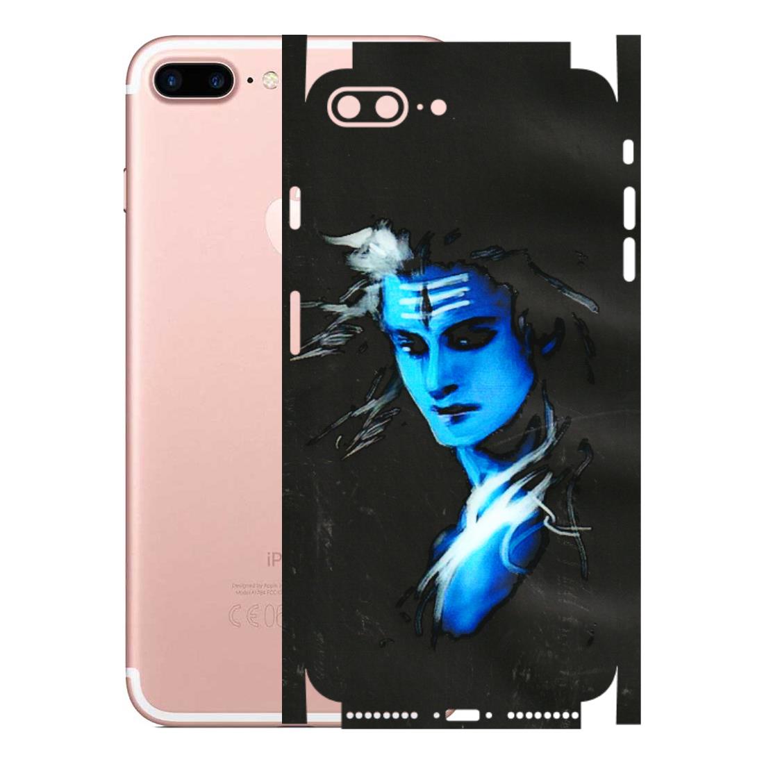 Apple iPhone Skins (All Models) - Har Har Mahadev Blue/Black - 3D Embossed Finish (L-185) iPhone 7 Plus
