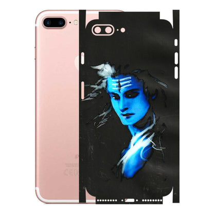 Apple iPhone Skins (All Models) - Har Har Mahadev Blue/Black - 3D Embossed Finish (L-185) iPhone 7 Plus
