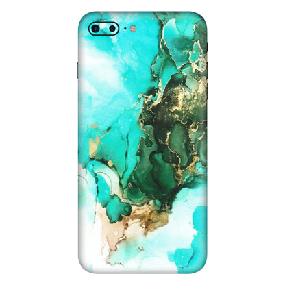Apple iPhone Skins (All Models) - The Blue Gold Marble - Matte Finish (M-124) iPhone 7 Plus