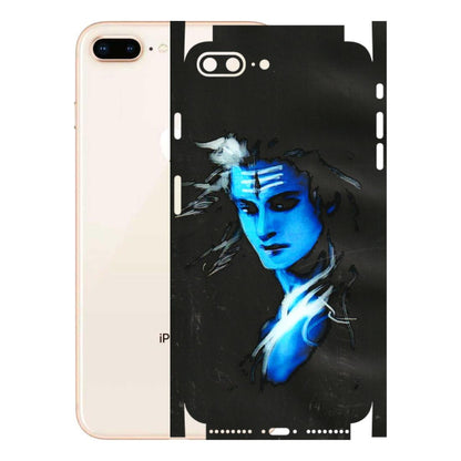 Apple iPhone Skins (All Models) - Har Har Mahadev Blue/Black - 3D Embossed Finish (L-185) iPhone 8 Plus