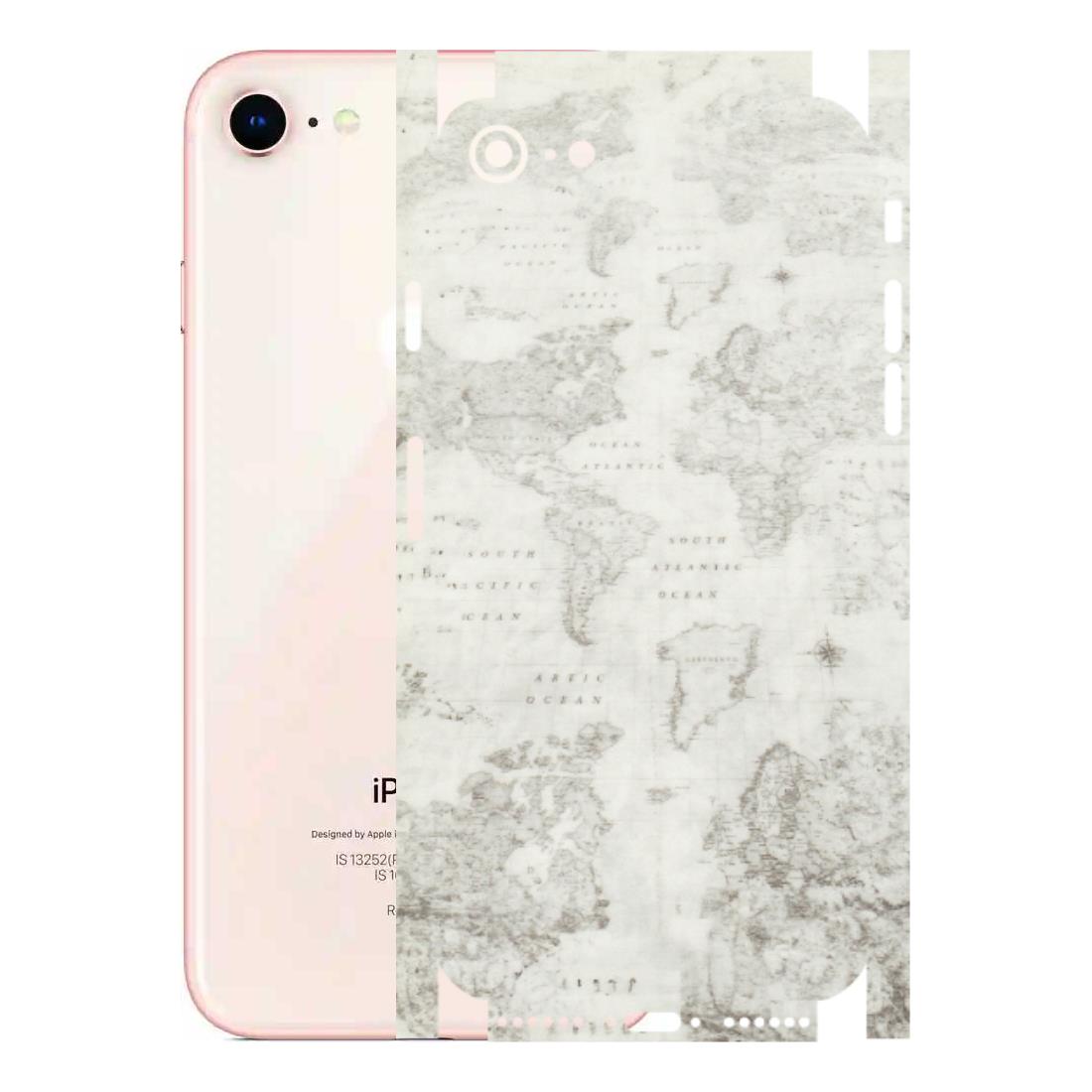 Apple iPhone Skins (All Models) - World Travel Map - Transparent Finish (T-04) iPhone 8