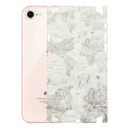 Apple iPhone Skins (All Models) - World Travel Map - Transparent Finish (T-04) iPhone 8