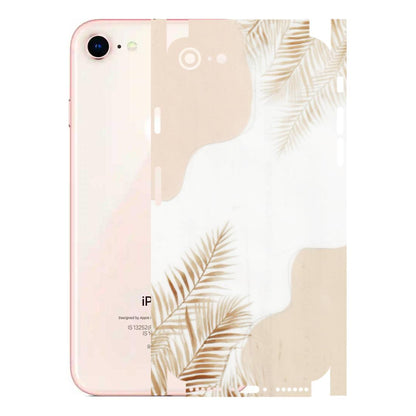 Apple iPhone Skins (All Models) - Gold Petals Abstract - Transparent Finish (T-08) iPhone 8