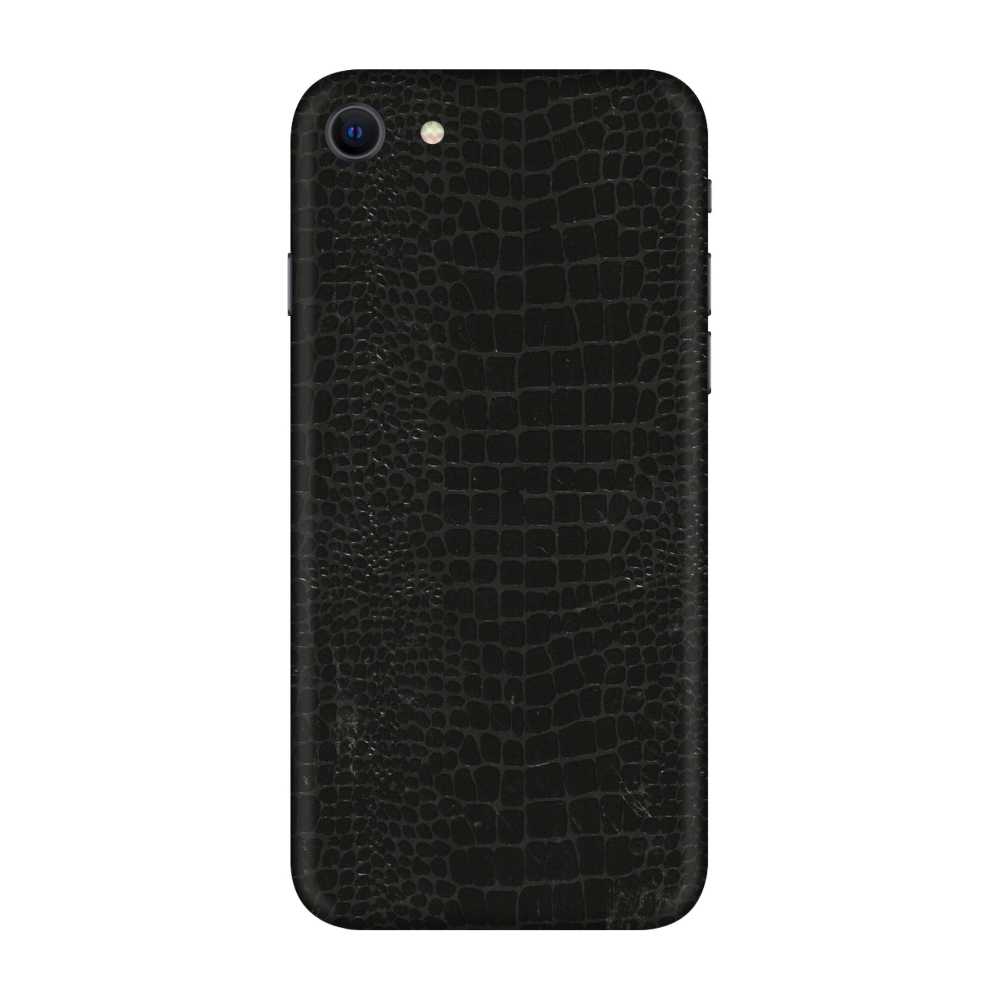 Apple iPhone Skins (All Models) - Snake Leather Black - 3D Embossed Finish (L-107) iPhone SE