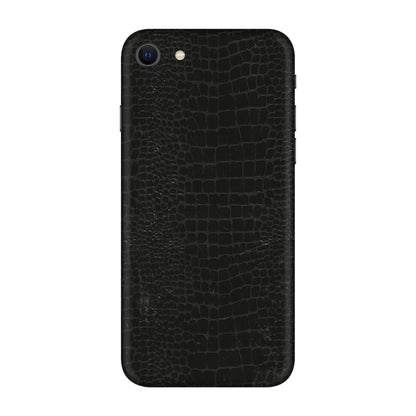 Apple iPhone Skins (All Models) - Snake Leather Black - 3D Embossed Finish (L-107) iPhone SE