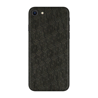 Apple iPhone Skins (All Models) - Black Abstract Pattern - 3D Embossed Finish (L-117) iPhone SE