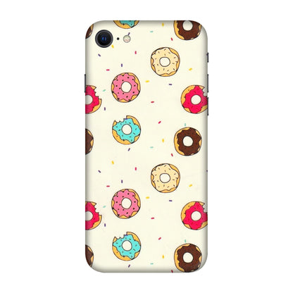 Apple iPhone Skins (All Models) - Mini Donuts Doodle Art - 3D Embossed Finish (L-122) iPhone SE