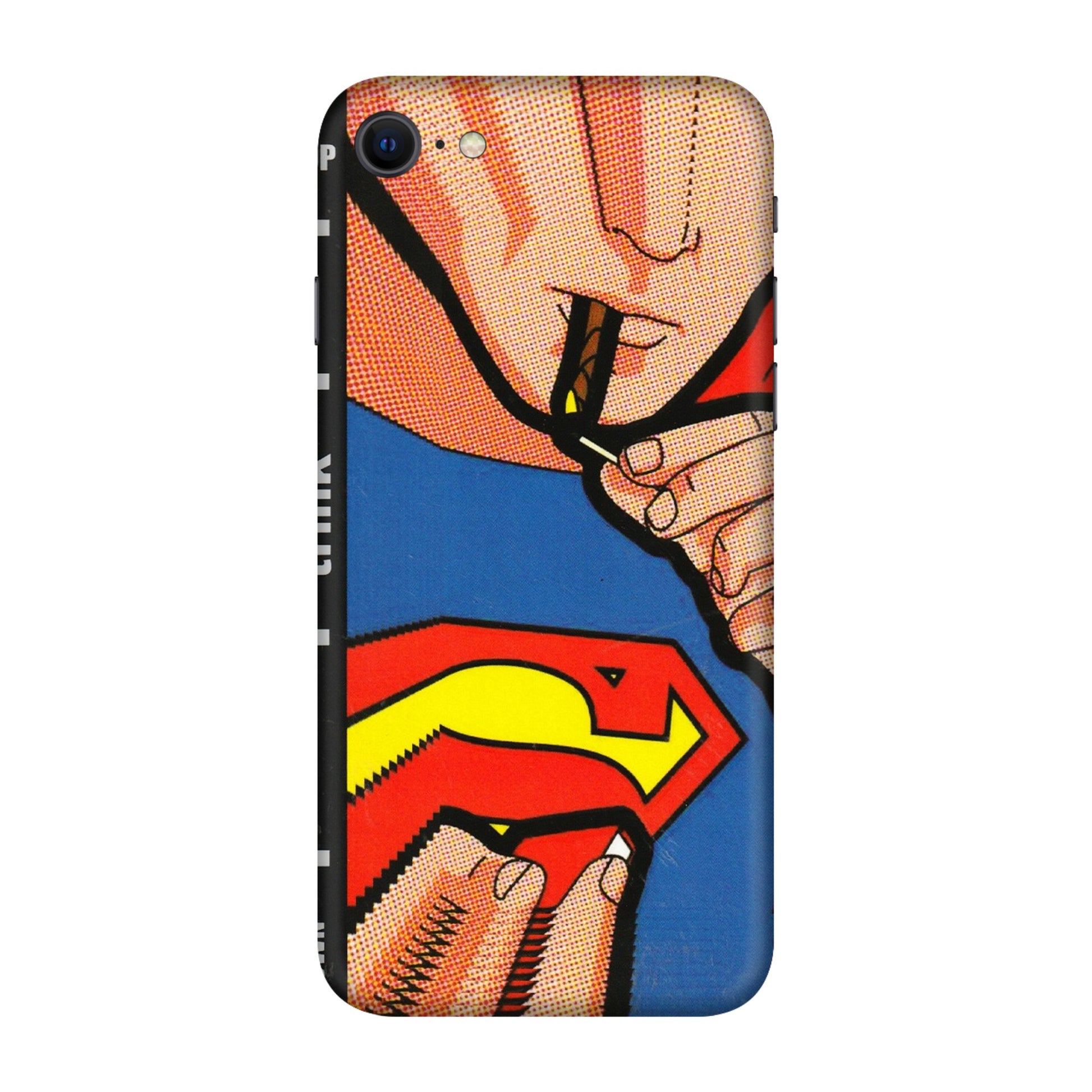 Apple iPhone Skins (All Models) - Superman Sutta - 3D Embossed Finish (L-130) iPhone SE