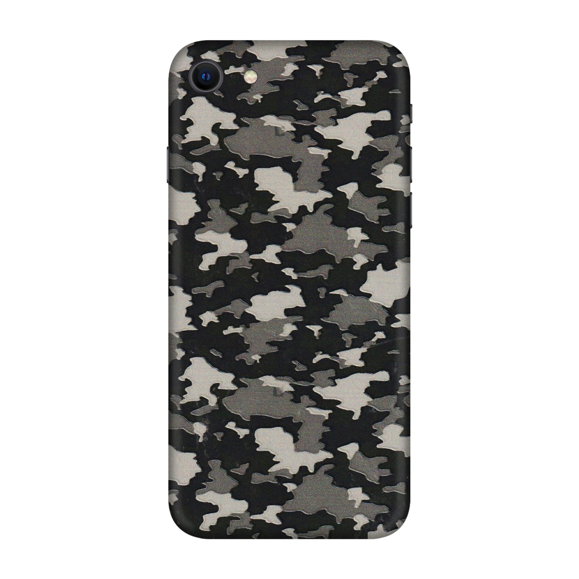 Apple iPhone Skins (All Models) - Black/Grey Camoflaunge - 3D Embossed Finish (L-142) iPhone SE