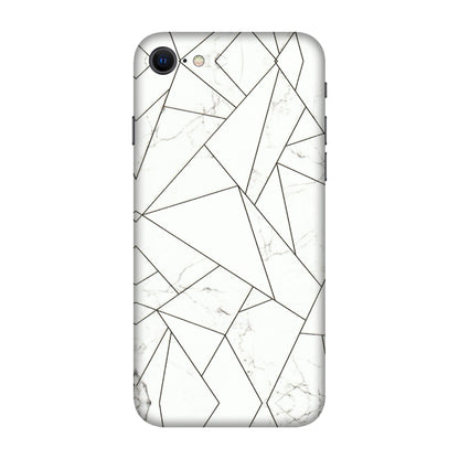 Apple iPhone Skins (All Models) - Luxury White Marble Effect - 3D Embossed Finish (L-168) iPhone SE