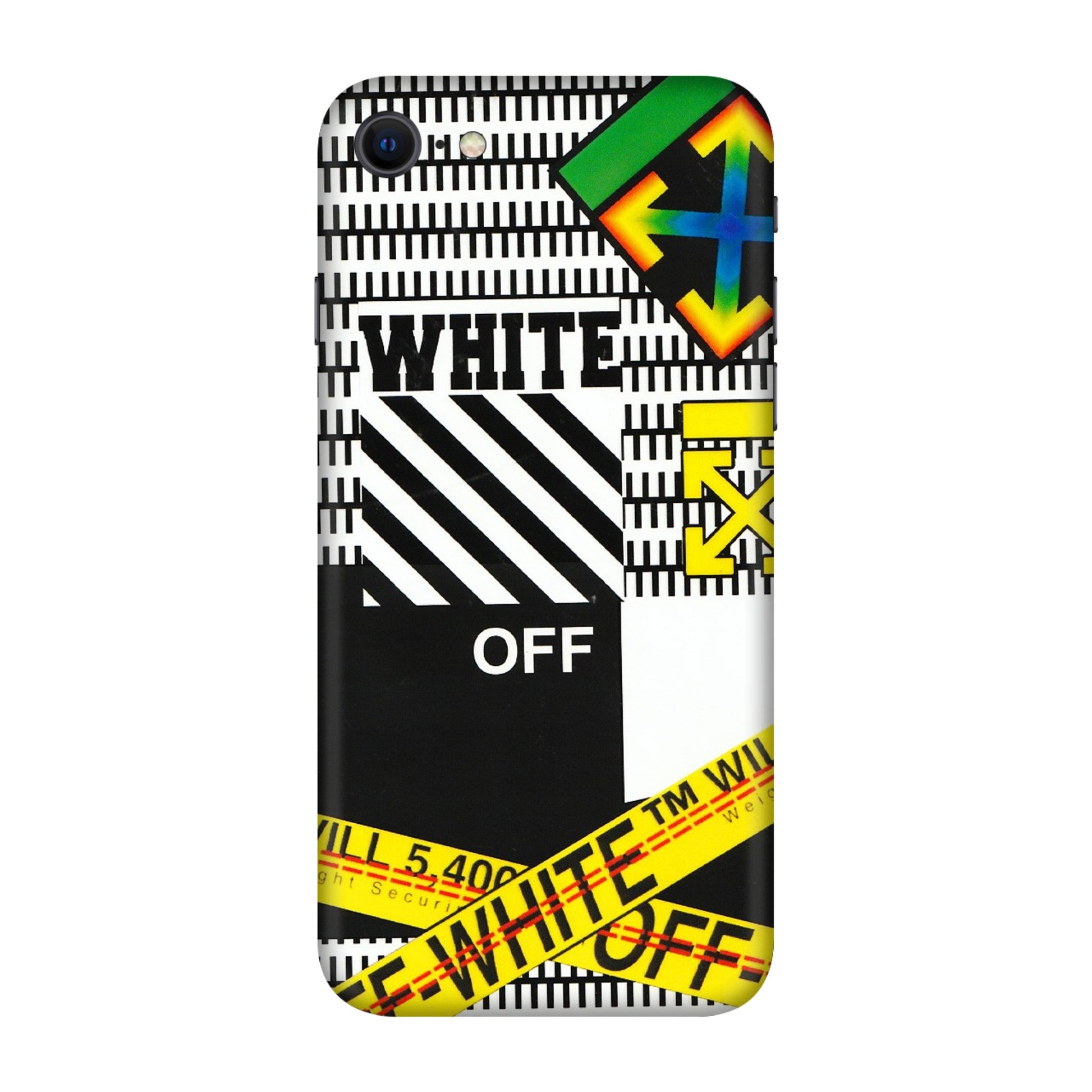 Apple iPhone Skins (All Models) - White Off Abstract - 3D Embossed Finish (L-172) iPhone SE