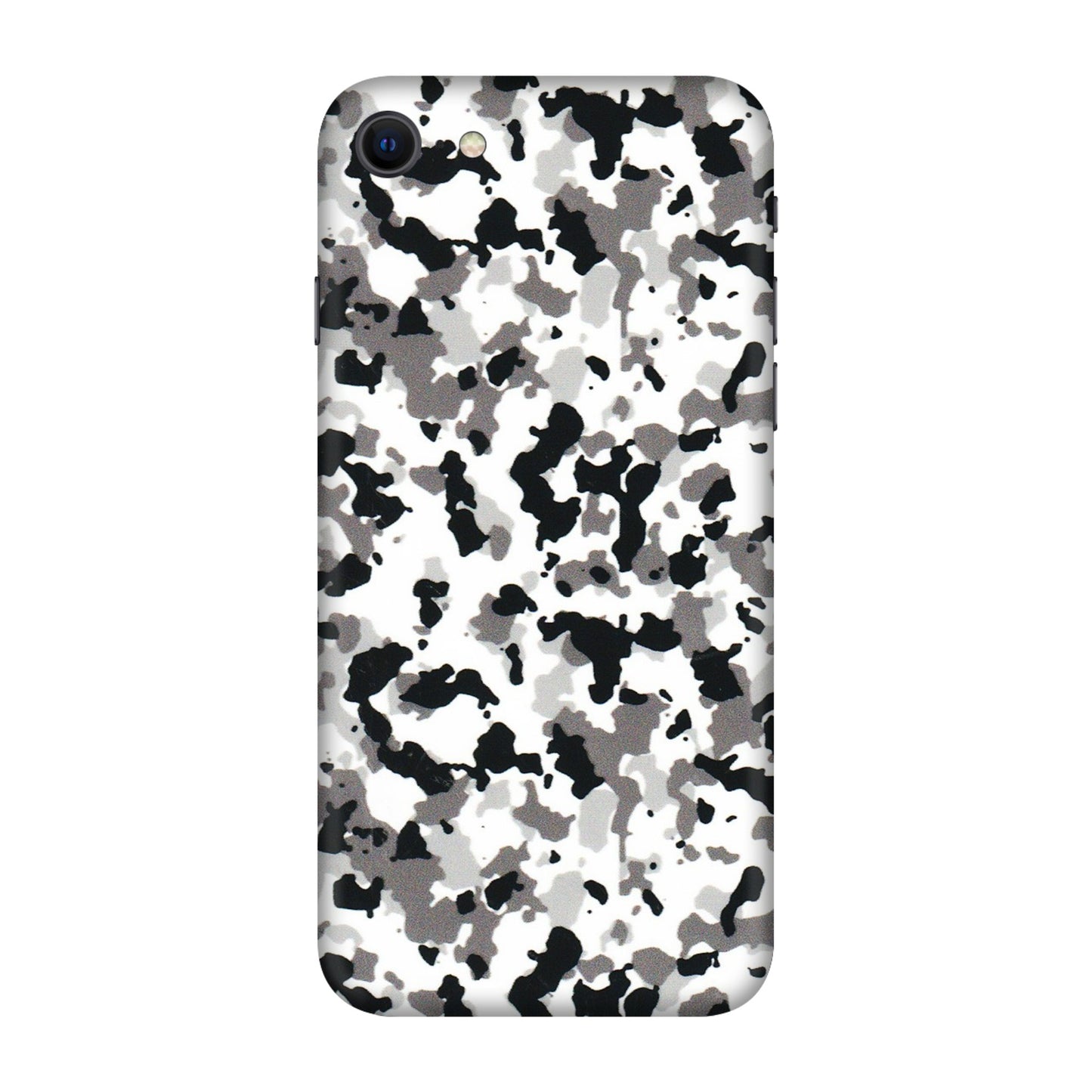 Apple iPhone Skins (All Models) - White Black Camouflage - 3D Embossed Finish (L-18) iPhone SE