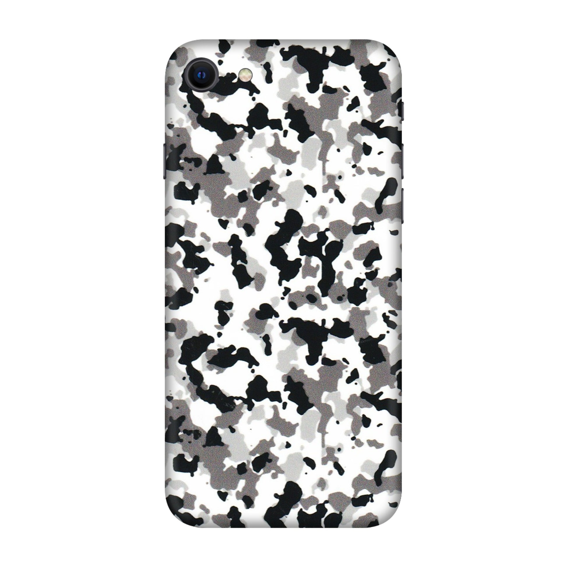 Apple iPhone Skins (All Models) - White Black Camouflage - 3D Embossed Finish (L-18) iPhone SE