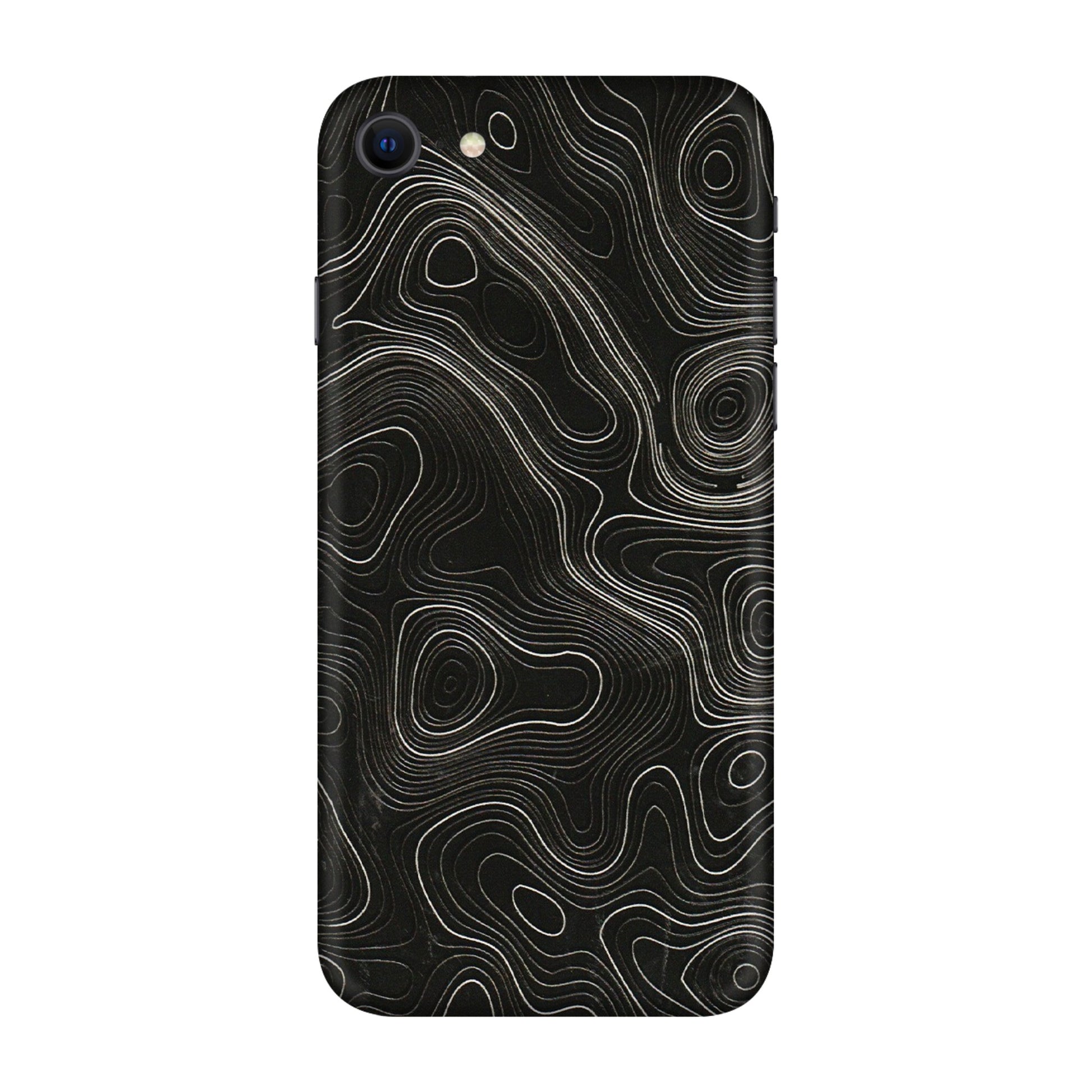 Apple iPhone Skins (All Models) - Black Swirl - 3D Embossed Finish (L-196) iPhone SE