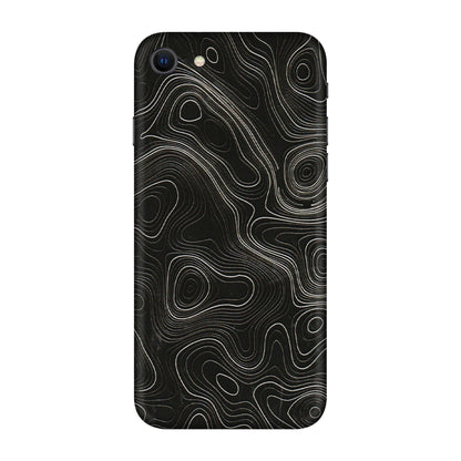 Apple iPhone Skins (All Models) - Black Swirl - 3D Embossed Finish (L-196) iPhone SE