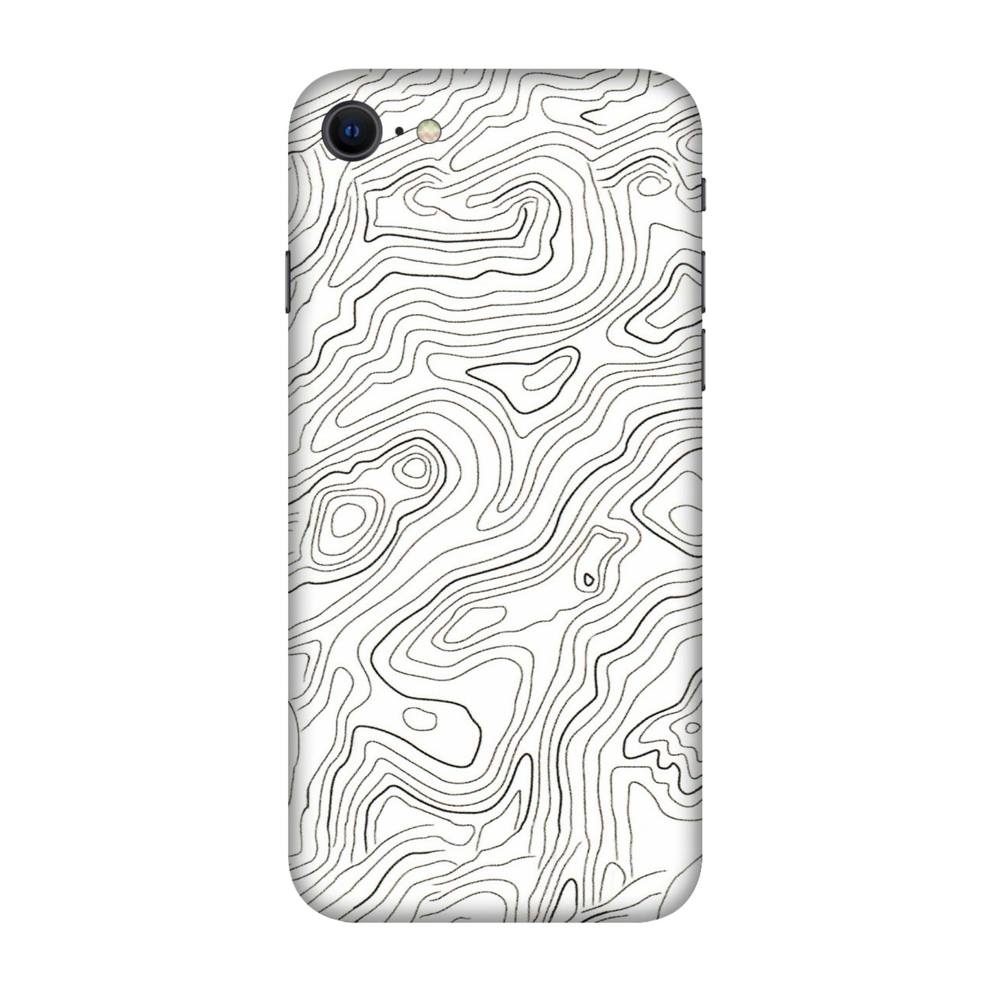Apple iPhone Skins (All Models) - White Black Swirls - 3D Embossed Finish (L-219) iPhone SE