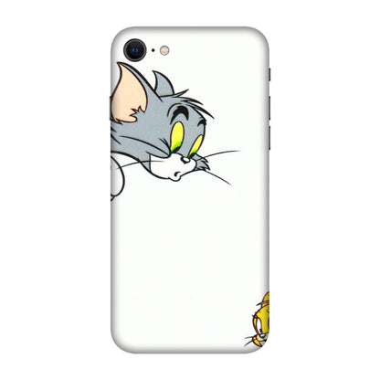 Apple iPhone Skins (All Models) - Cute Tom And Jerry - 3D Embossed Finish (L-220) iPhone SE
