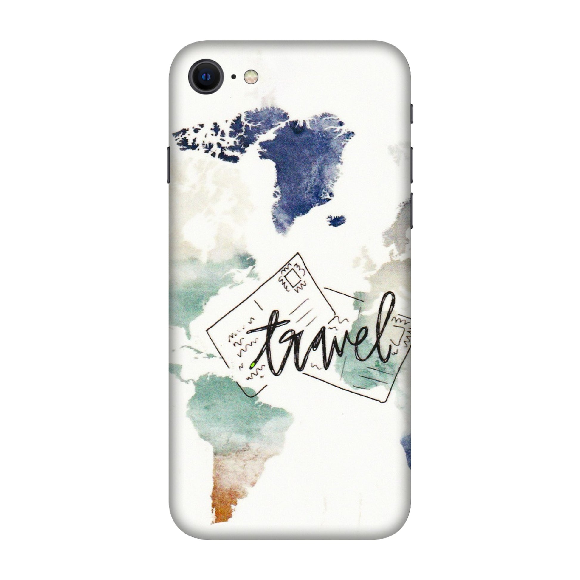Apple iPhone Skins (All Models) - Travel The World - 3D Embossed Finish (L-232) iPhone SE