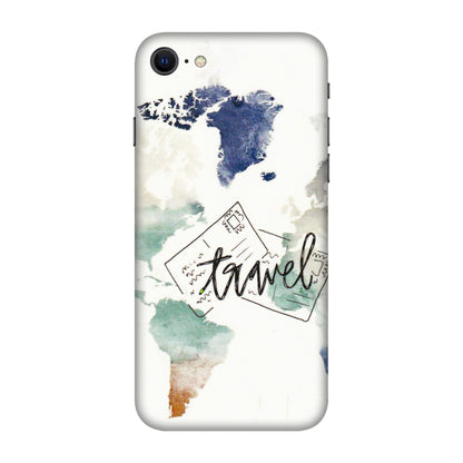 Apple iPhone Skins (All Models) - Travel The World - 3D Embossed Finish (L-232) iPhone SE