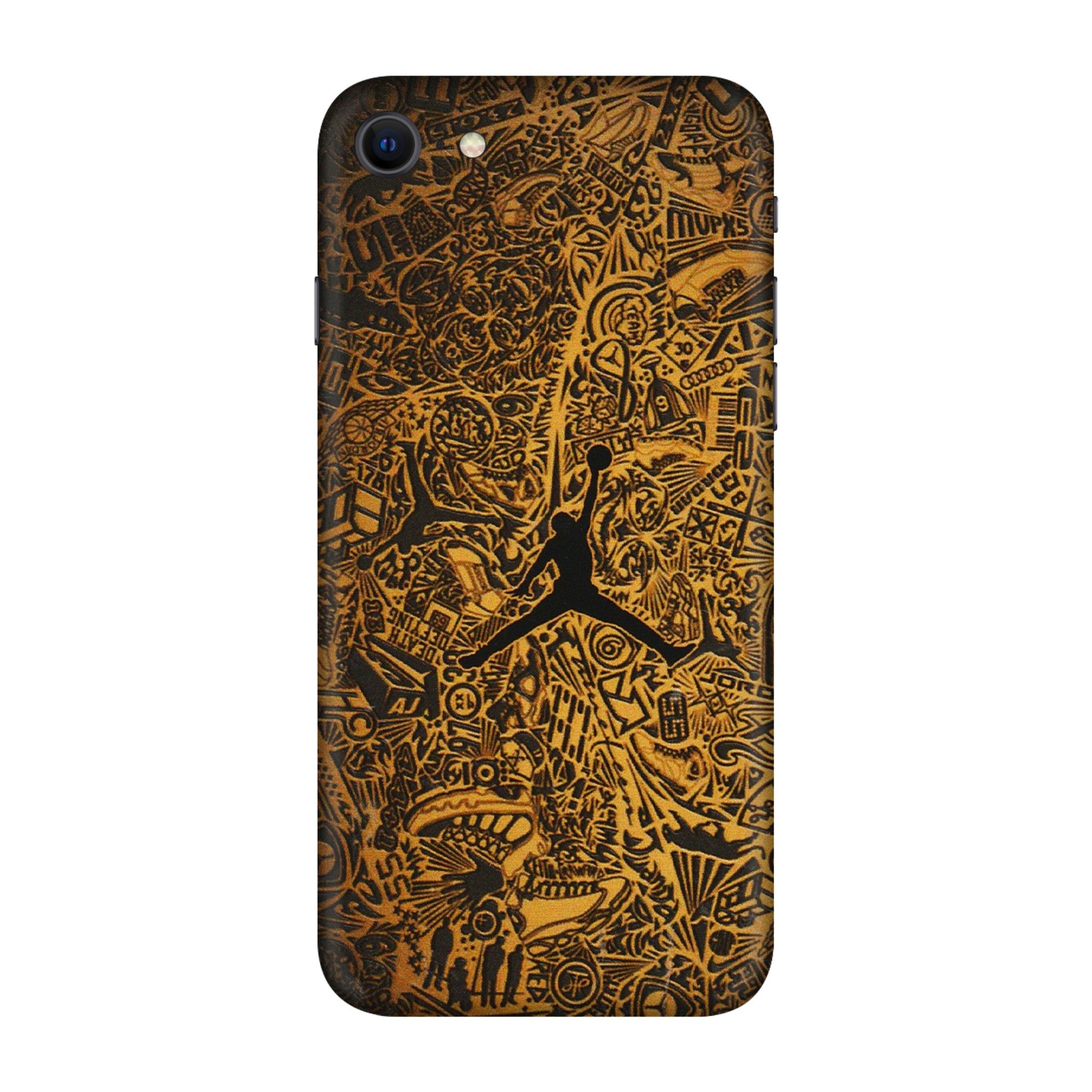 Apple iPhone Skins (All Models) - Premium Gold Basketball Player - 3D Embossed Finish (L-236) iPhone SE