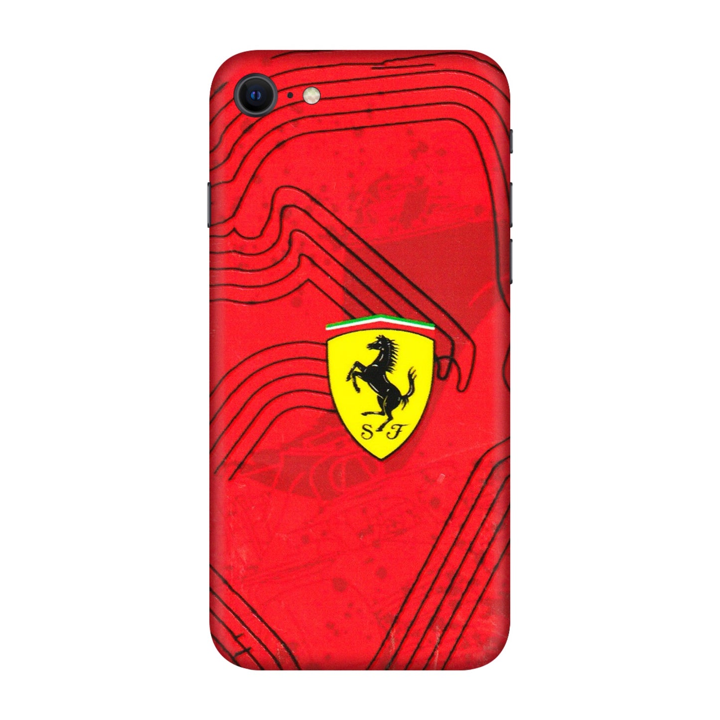 Apple iPhone Skins (All Models) - Red Ferrari Logo Stylish - 3D Embossed Finish (L-238) iPhone SE