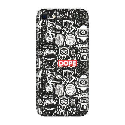 Apple iPhone Skins (All Models) - Dope Stay Classy Black Doodles - Matte Finish (M-126) iPhone SE