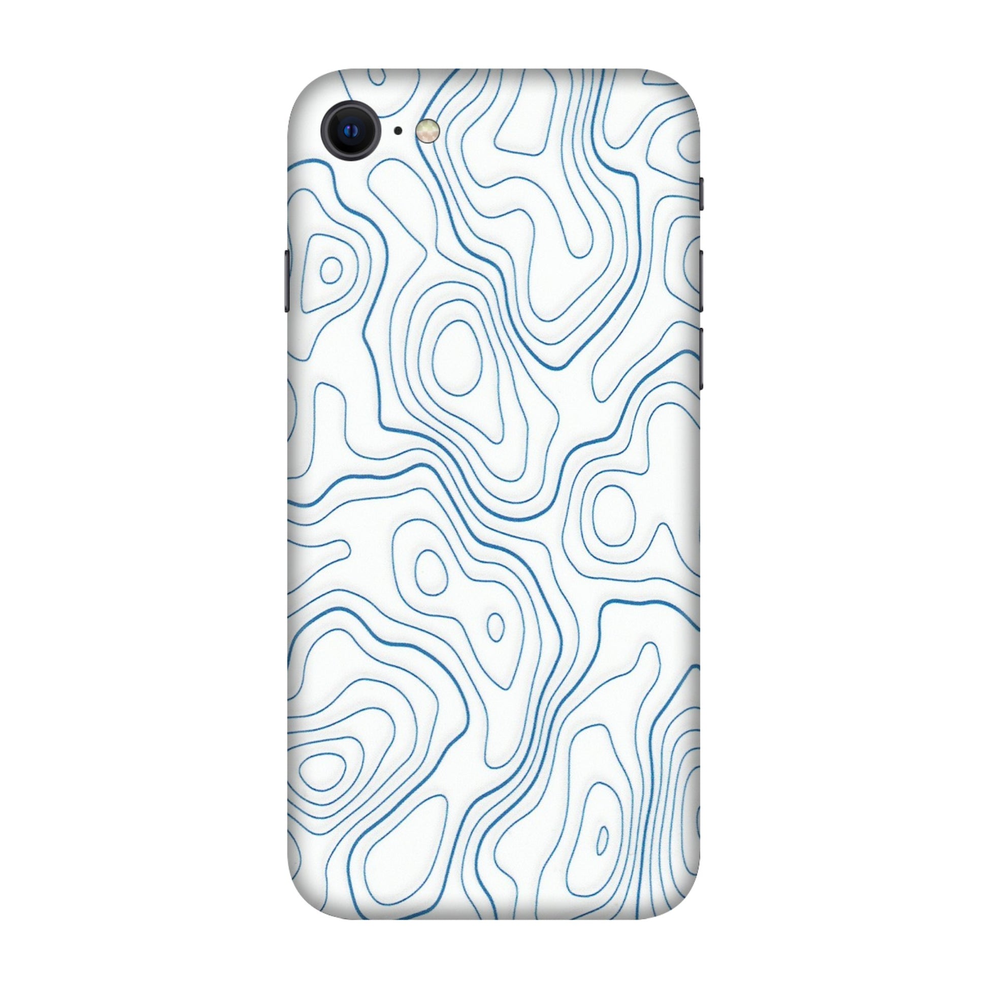 Apple iPhone Skins (All Models) - Blue And White Swirls - Matte Finish (M-139) iPhone SE