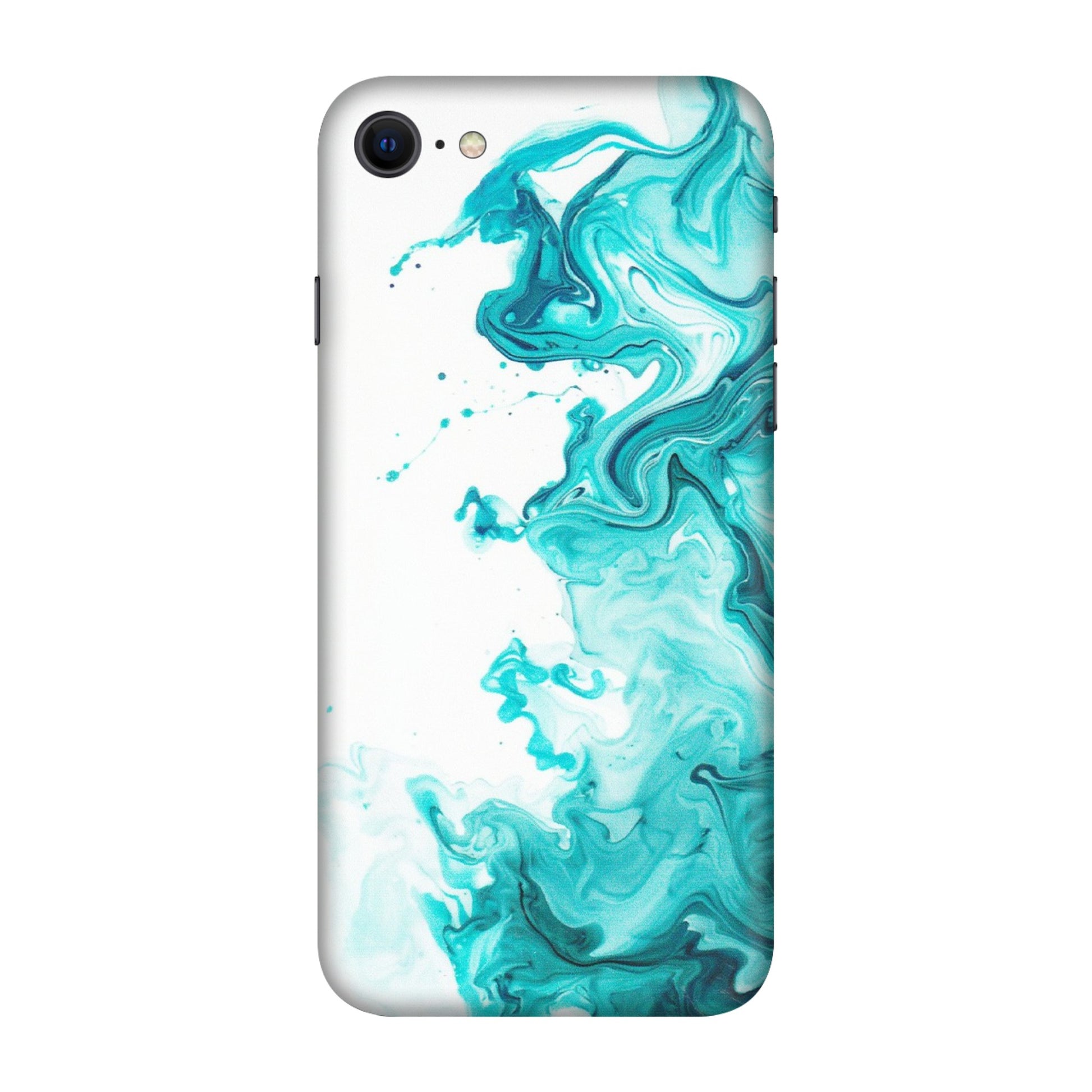 Apple iPhone Skins (All Models) - Sky Blue Abstract Colour - Matte Finish (M-146) iPhone SE