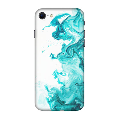 Apple iPhone Skins (All Models) - Sky Blue Abstract Colour - Matte Finish (M-146) iPhone SE