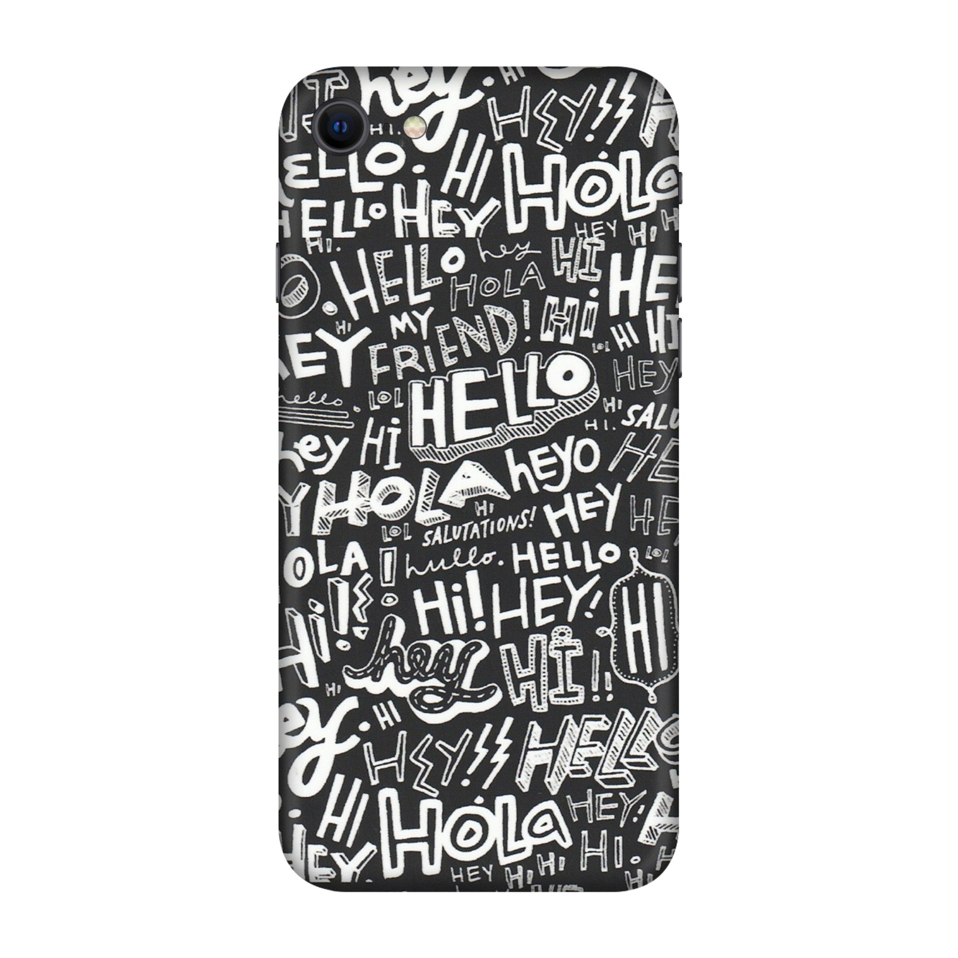 Apple iPhone Skins (All Models) - Hi Hello Doodles - Matte Finish (M-25) iPhone SE