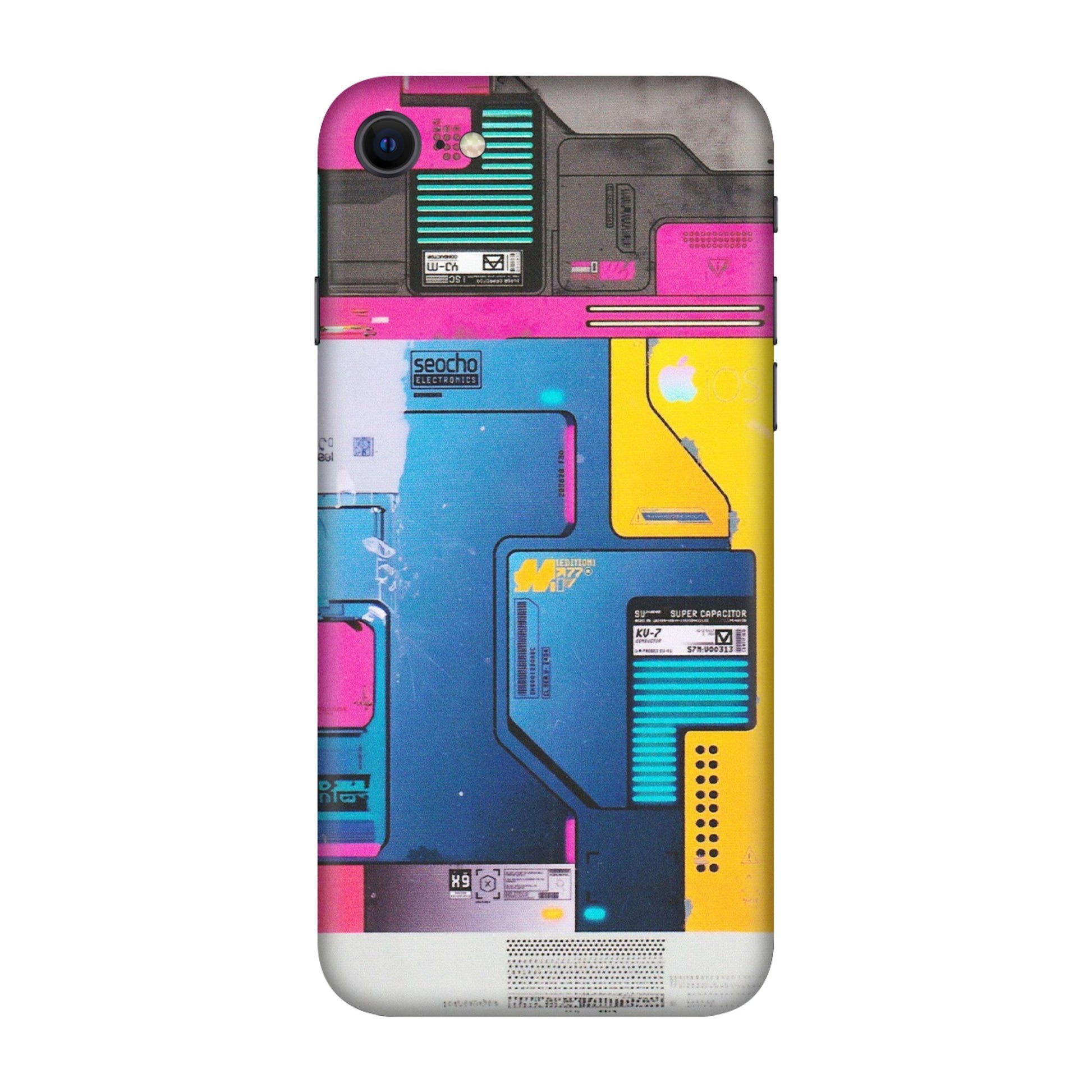 Apple iPhone Skins (All Models) - Colourfull Motherboard Internals - Matte Finish (M-55) iPhone SE