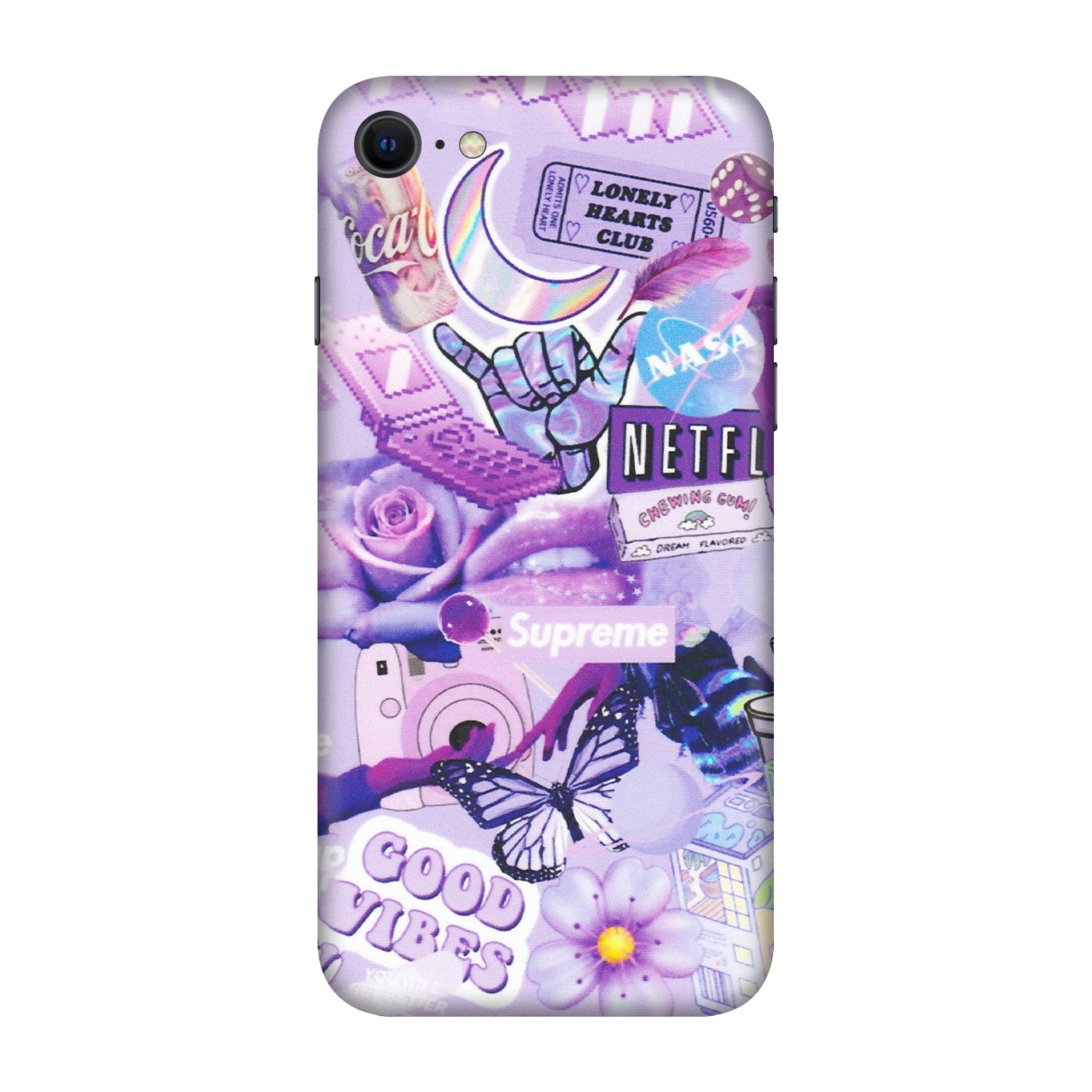 Apple iPhone Skins (All Models) - Supreme Purple Magic - Matte Finish (M-88) iPhone SE