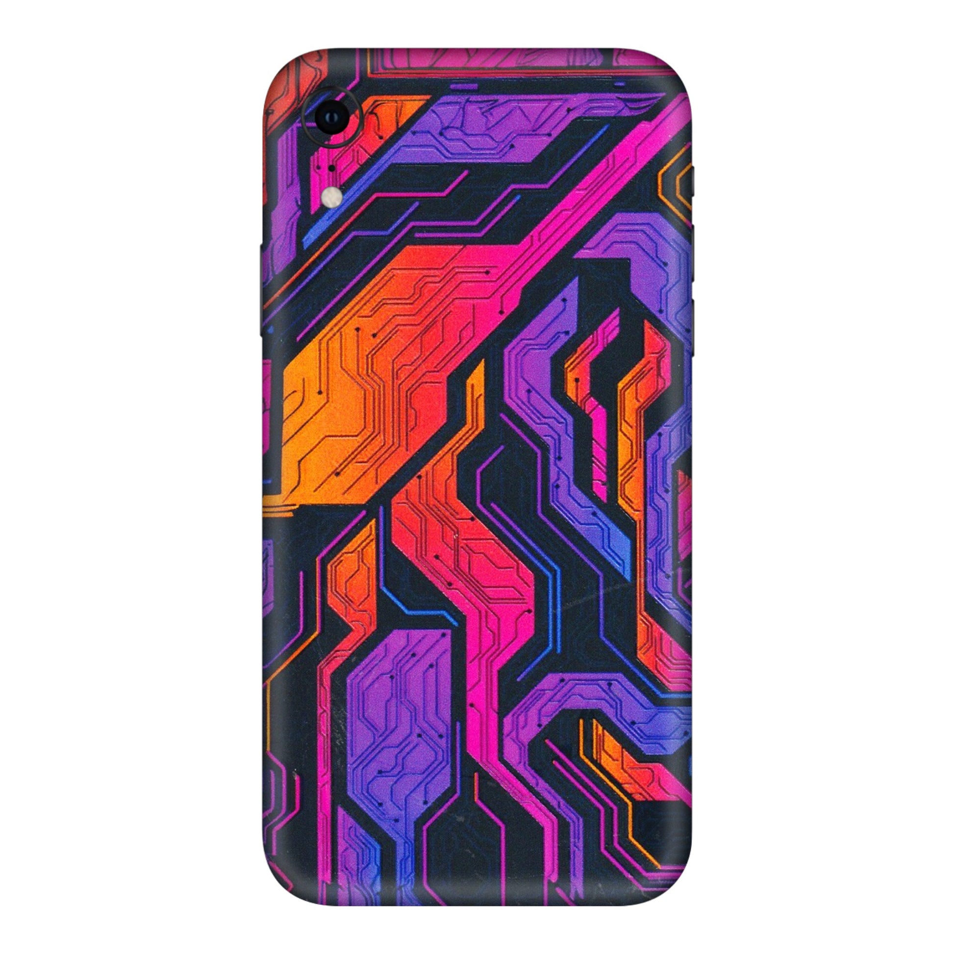Apple iPhone Skins (All Models) - Tech Circuits Futuristic - 3D Embossed Finish (L-07) iPhone XR