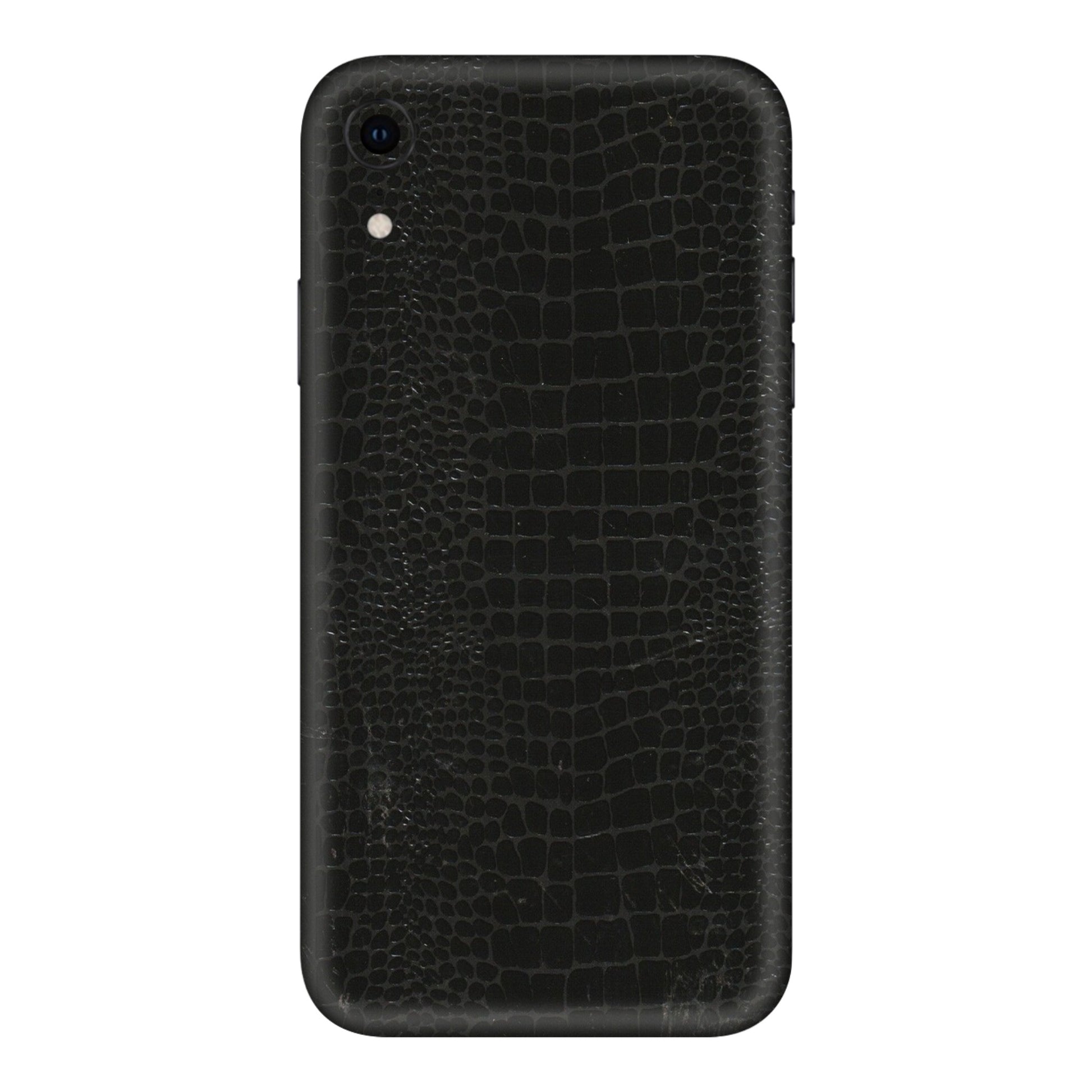 Apple iPhone Skins (All Models) - Snake Leather Black - 3D Embossed Finish (L-107) iPhone XR