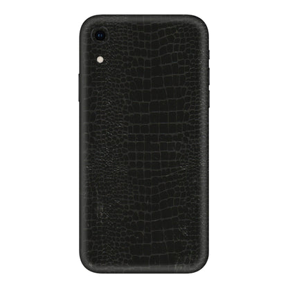 Apple iPhone Skins (All Models) - Snake Leather Black - 3D Embossed Finish (L-107) iPhone XR