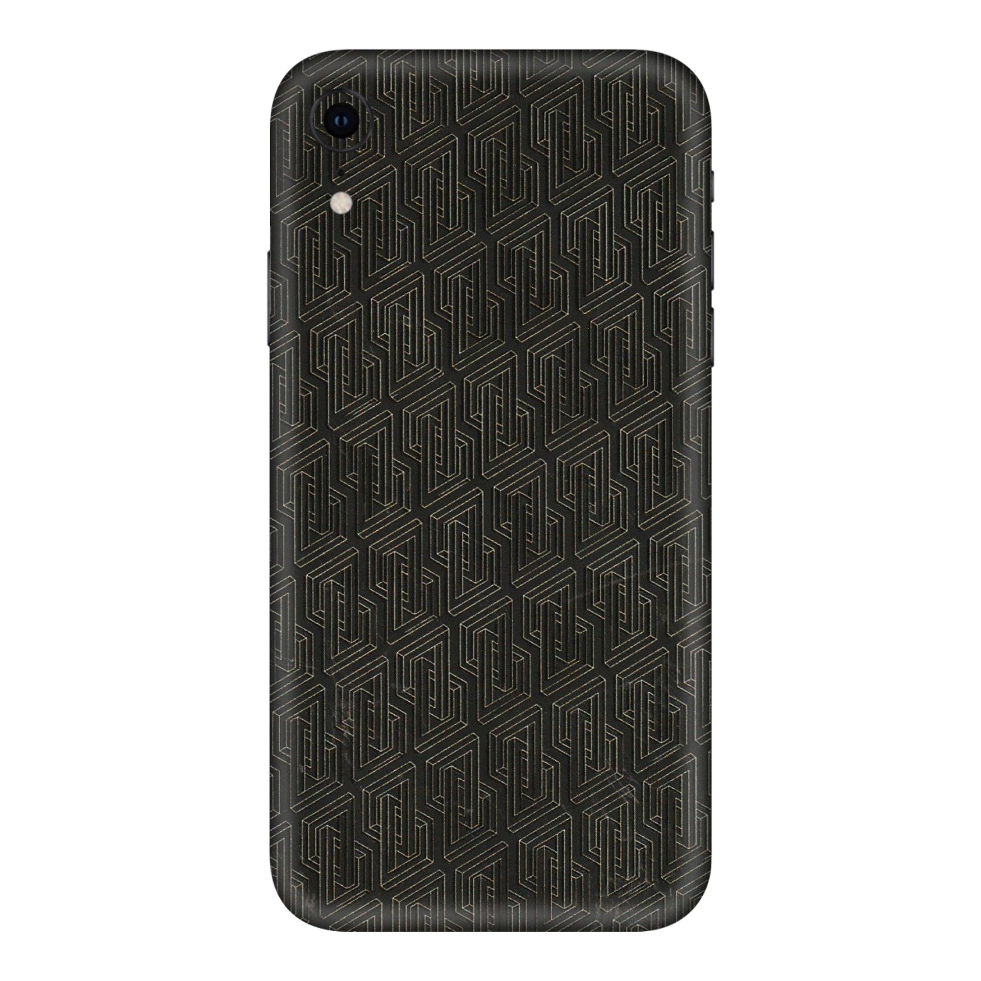 Apple iPhone Skins (All Models) - Black Abstract Pattern - 3D Embossed Finish (L-117) iPhone XR