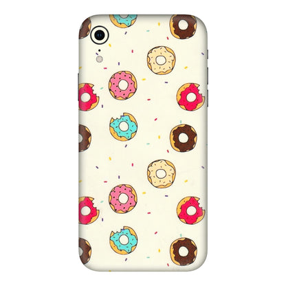 Apple iPhone Skins (All Models) - Mini Donuts Doodle Art - 3D Embossed Finish (L-122) iPhone XR