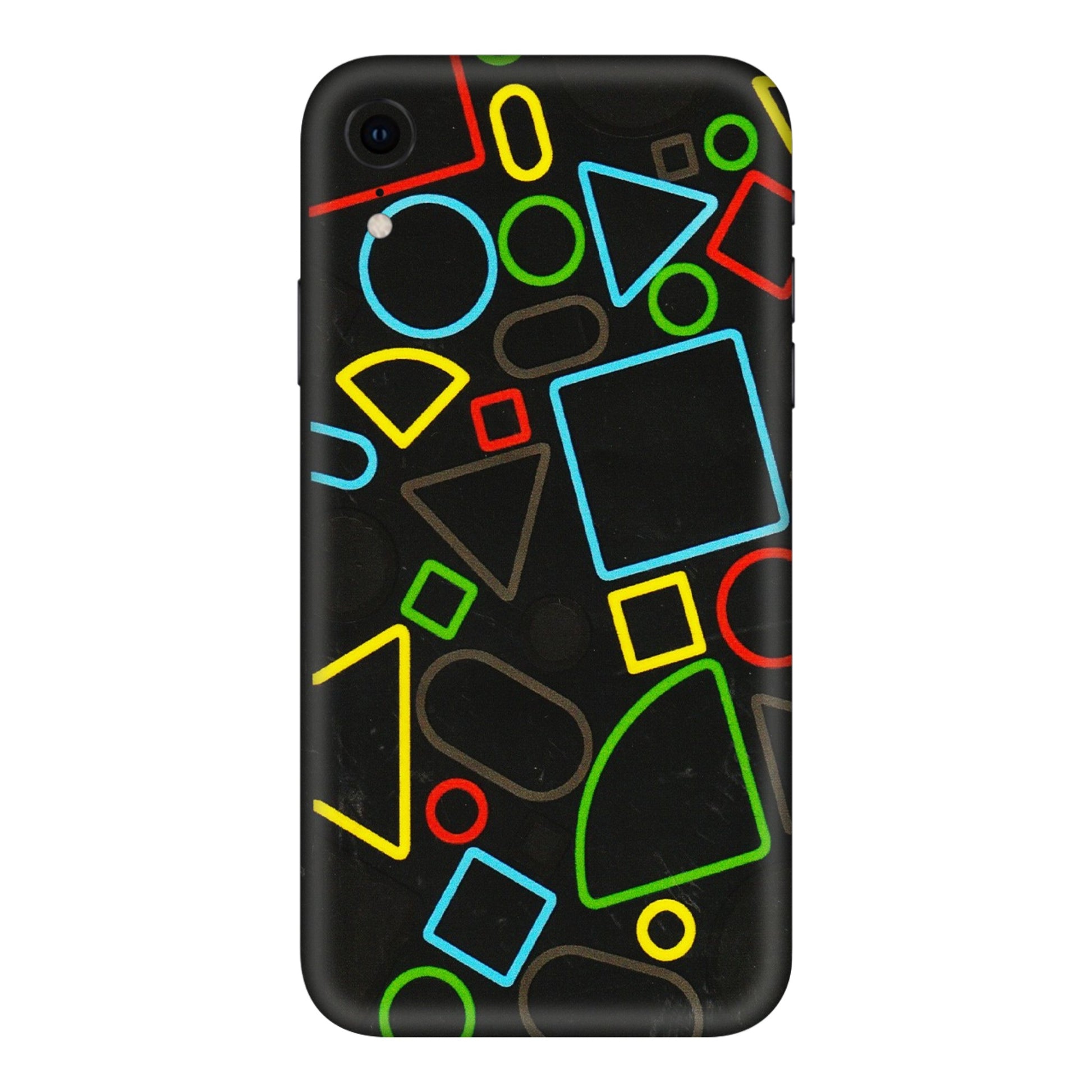 Apple iPhone Skins (All Models) - Black Shapes - 3D Embossed Finish (L-131) iPhone XR