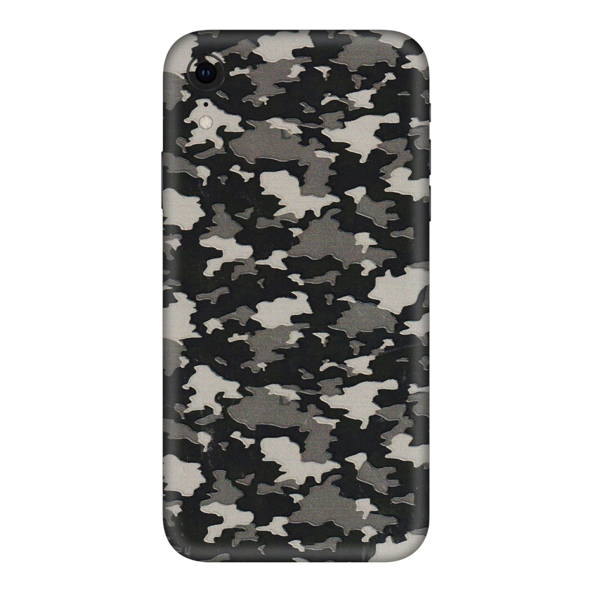 Apple iPhone Skins (All Models) - Black/Grey Camoflaunge - 3D Embossed Finish (L-142) iPhone XR