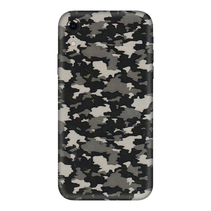 Apple iPhone Skins (All Models) - Black/Grey Camoflaunge - 3D Embossed Finish (L-142) iPhone XR