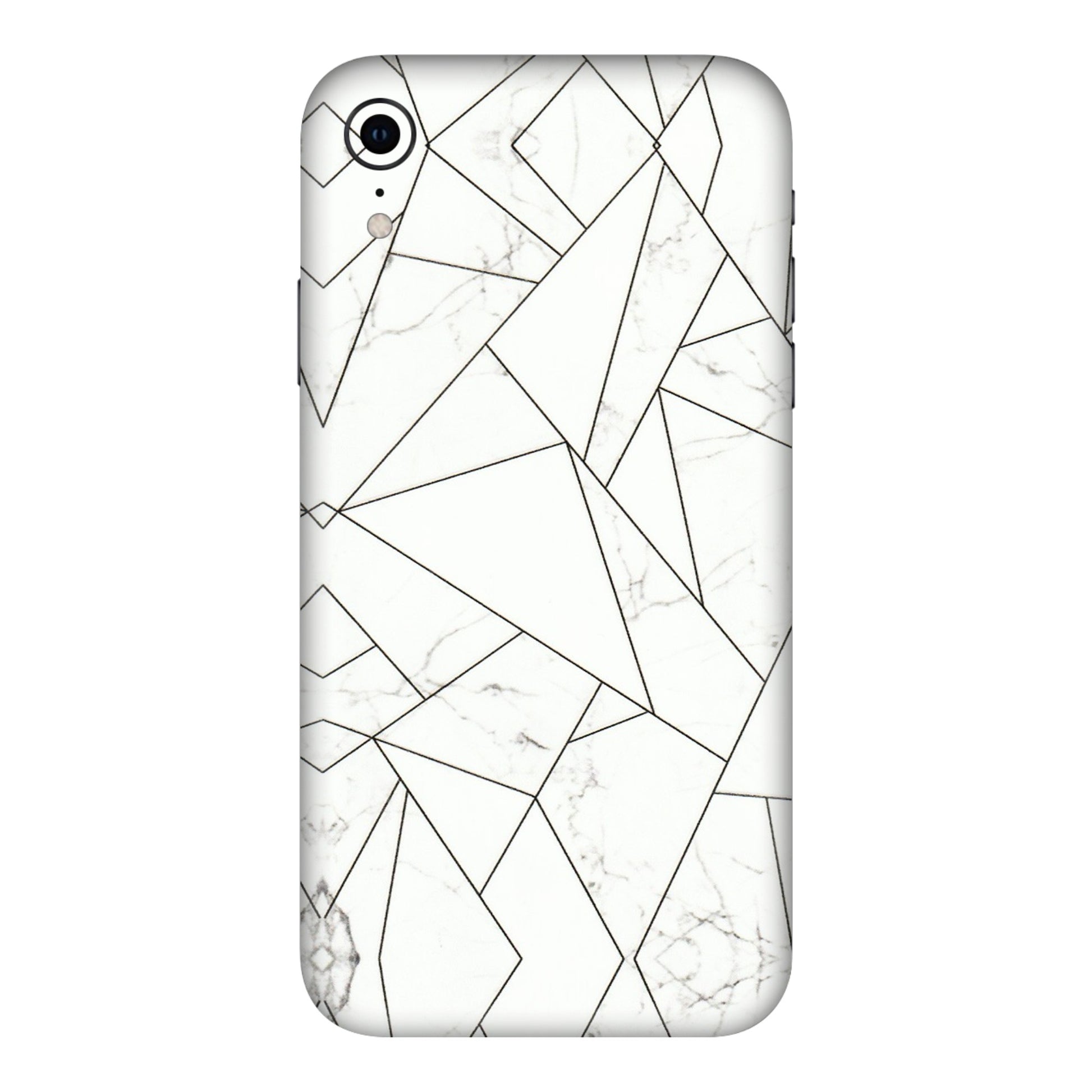 Apple iPhone Skins (All Models) - Luxury White Marble Effect - 3D Embossed Finish (L-168) iPhone XR