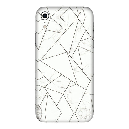 Apple iPhone Skins (All Models) - Luxury White Marble Effect - 3D Embossed Finish (L-168) iPhone XR