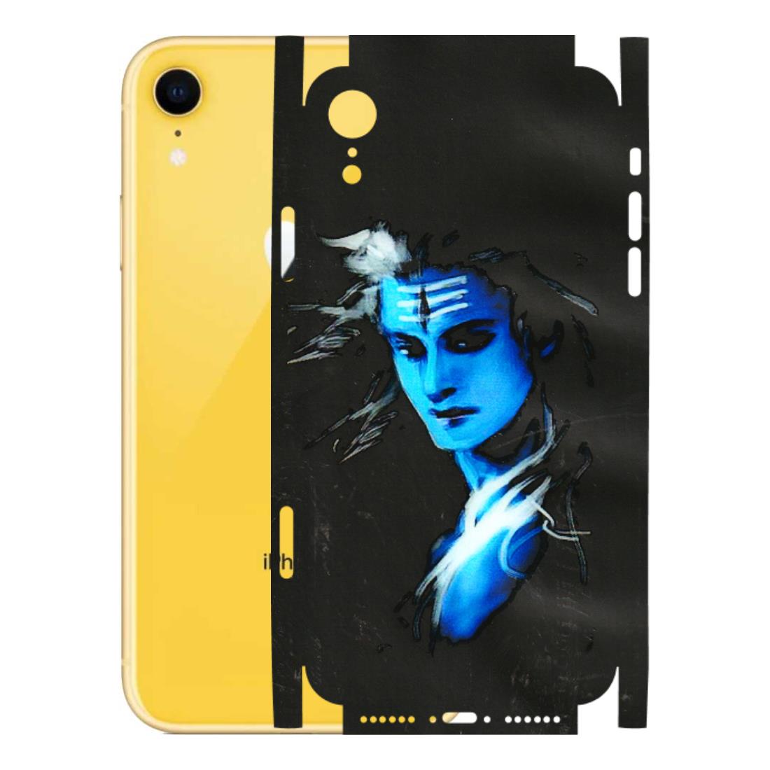 Apple iPhone Skins (All Models) - Har Har Mahadev Blue/Black - 3D Embossed Finish (L-185) iPhone XR
