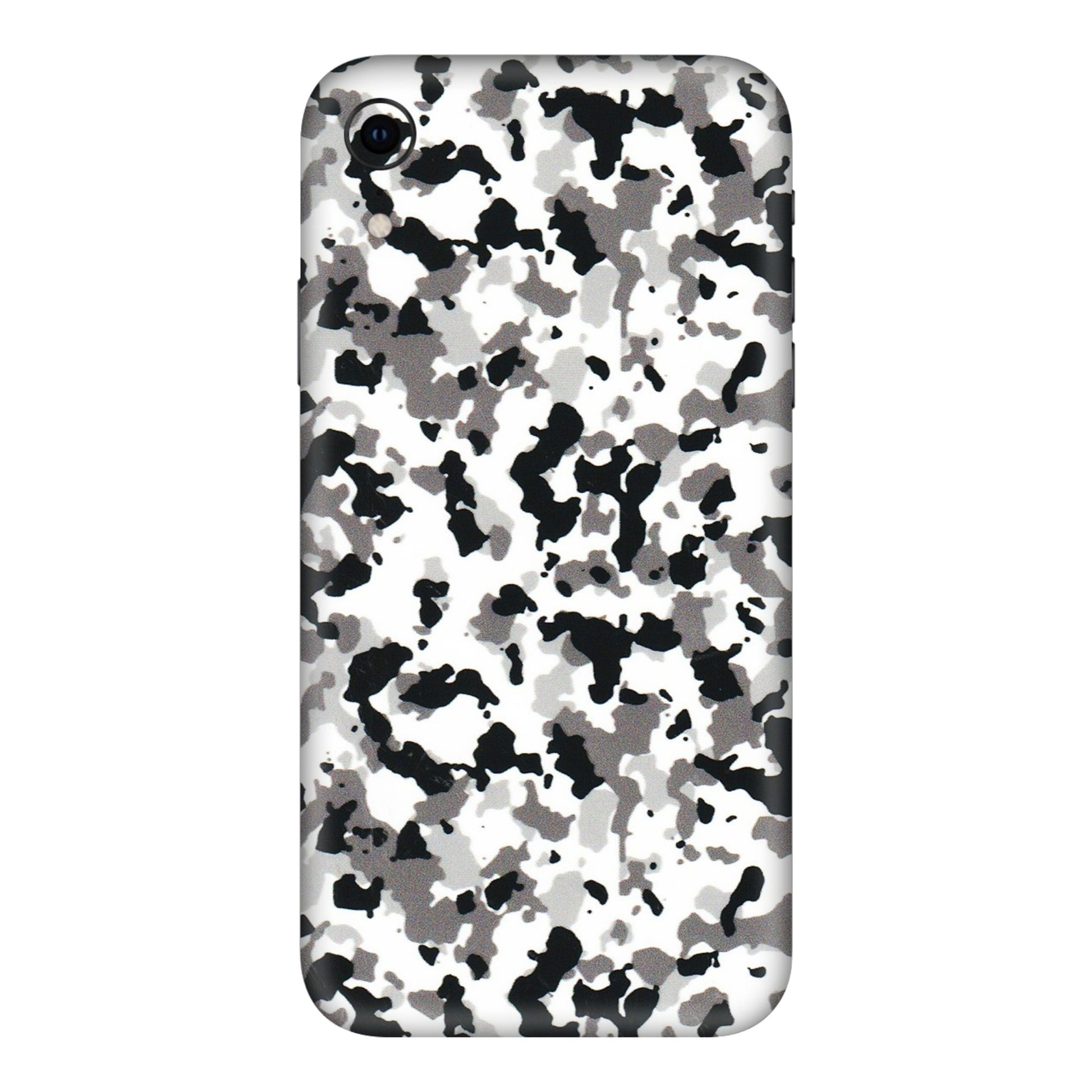 Apple iPhone Skins (All Models) - White Black Camouflage - 3D Embossed Finish (L-18) iPhone XR