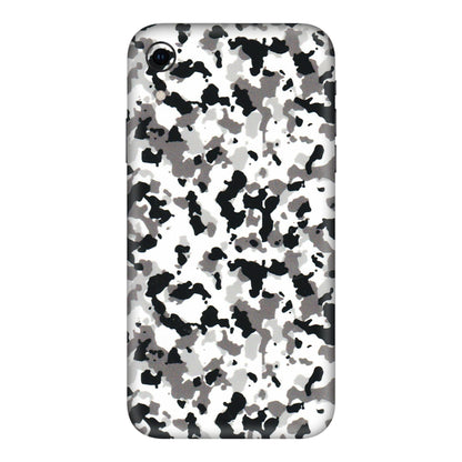 Apple iPhone Skins (All Models) - White Black Camouflage - 3D Embossed Finish (L-18) iPhone XR
