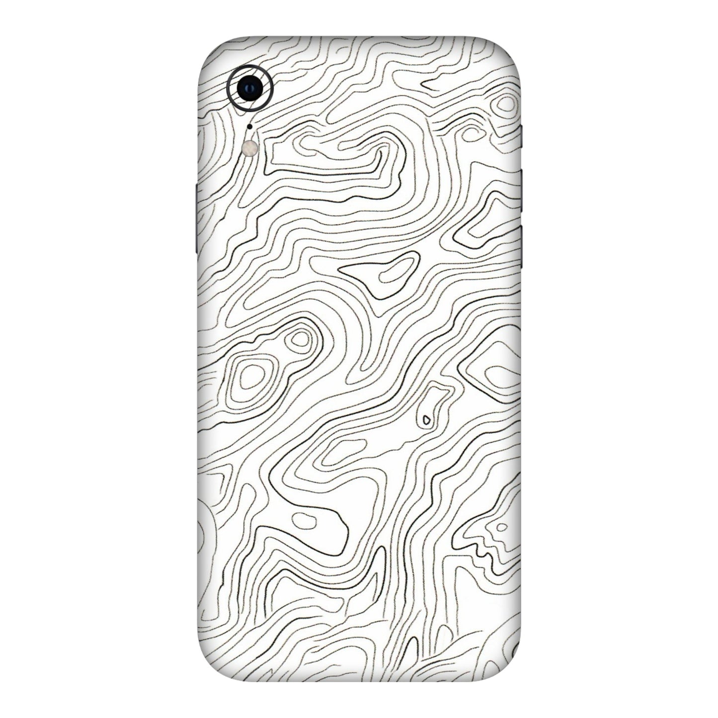 Apple iPhone Skins (All Models) - White Black Swirls - 3D Embossed Finish (L-219) iPhone XR