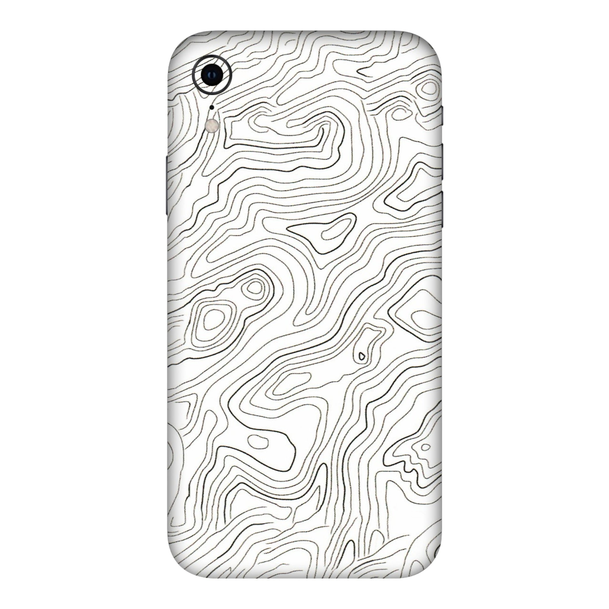 Apple iPhone Skins (All Models) - White Black Swirls - 3D Embossed Finish (L-219) iPhone XR