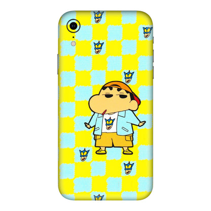 Apple iPhone Skins (All Models) - Yellow Blue Shinchan Cute - 3D Embossed Finish (L-221) iPhone XR