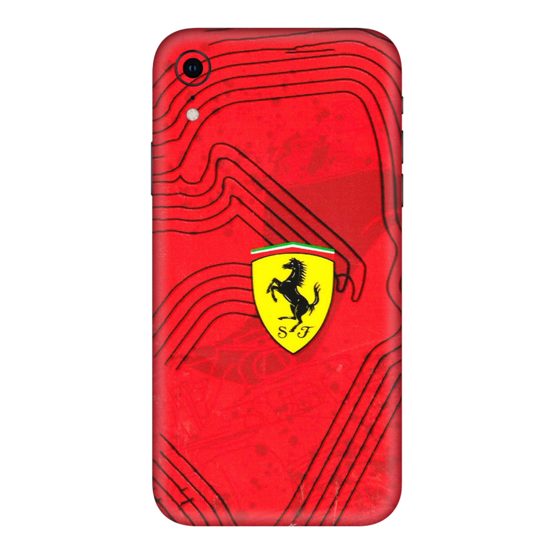 Apple iPhone Skins (All Models) - Red Ferrari Logo Stylish - 3D Embossed Finish (L-238) iPhone XR