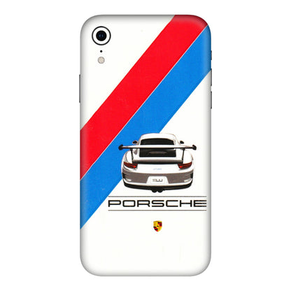Apple iPhone Skins (All Models) - Porche Car Sober Logo - 3D Embossed Finish (L-248) iPhone XR